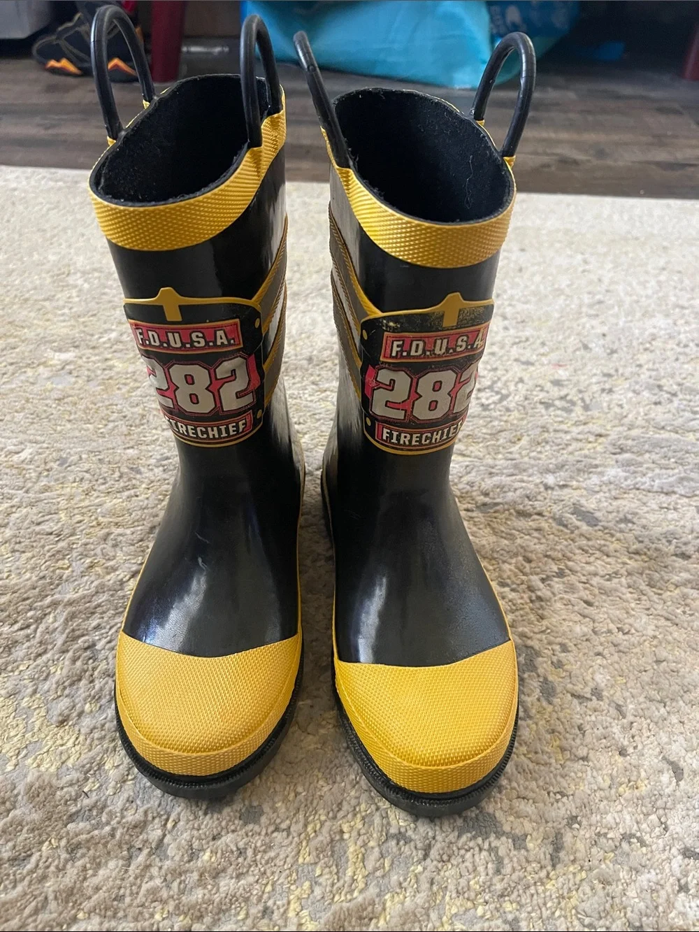 Boys firefighter rain boots